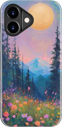 Vista 71 de Funda para iPhone 12 Mini, compatible con carga inalámbrica, protección de doble capa con elegante diseño de flores silvestres, silicona suave +