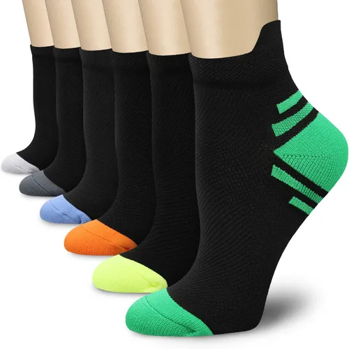 Vista 15 de CHARMKING Calcetines de compresión para mujeres y hombres, circulación de 15 a 20 mmHg, lo mejor para atletismo, correr, ciclismo, enfermera, uso