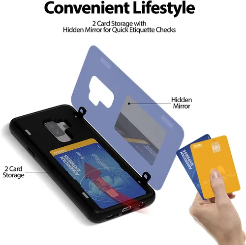 Vista 222 de GOOSPERY Parachoques magnético para puerta compatible con Galaxy S9 Plus, tarjetero tipo billetera con cierre automático por iman, funda protectora
