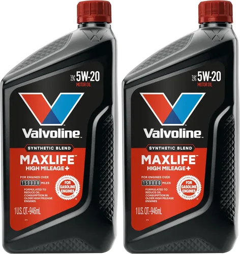 Vista 32 de Valvoline - Aceite de alto millaje 150 K con MaxLife Plus Technology, SAE 5W-20, 1 cuarto de galón