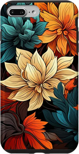 Vista 12 de Red and Orange Autumn Colors Fall Leaves Floral Pattern Case for iPhone 17