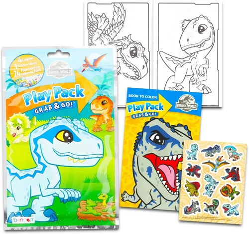 Vista 3 de Jurassic World Juego de libros para colorear con pegatinas y carteles (3 libros)