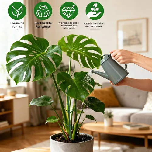Vista 5 de Paquete de 5 postes ajustables para plantas – Poste de soporte apilable para interiores y exteriores con abrazaderas, adecuado para apoyar Monstera