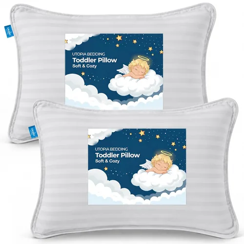 Vista 16 de Utopia Bedding Almohada juvenil (blanco, paquete de 2), almohada infantil de 16 x 22 pulgadas para dormir, funda de mezcla de algodón suave