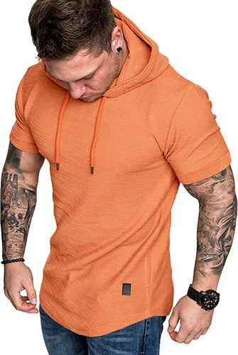 Vista 10 de Lexiart Sudadera deportiva con capucha para hombre, color liso, forro polar
