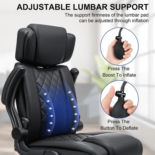 Vista 3 de VANSPACE Silla de oficina ejecutiva con soporte lumbar ajustable y reposacabezas Silla ergonómica de computadora de 440 libras, cómoda silla
