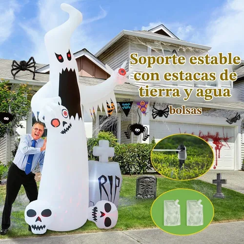 Vista 4 de HOPOCO Inflables de Halloween de 12 pies para decoración al aire libre