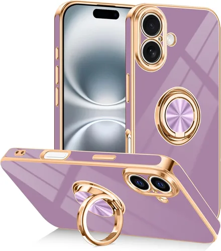 Vista 40 de Funda diseñada para iPhone 17 Pro Max con soporte de anillo, color azul