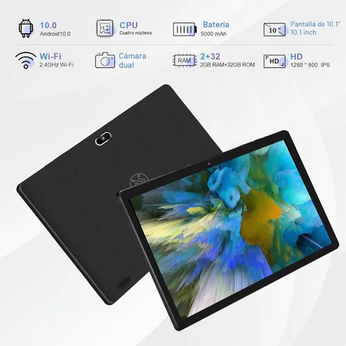 Vista 2 de 10 pulgadas, 6000 mAh, 4 GB de RAM de 64 GB de ROM, expandible a 1 TB 10.1 pulgadas (2+2) GB RAM + 64GB ROM Batería de 6000 mAh Cámara de 8MP