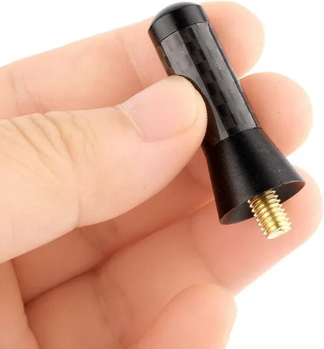 Vista 9 de Antena de radio para automóvil, 1.38 pulgadas, tornillo de fibra de carbono, antena corta para vehículo, camión, radio de aluminio, para decoración