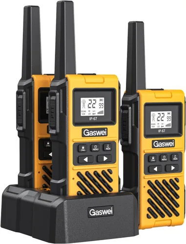 Vista 10 de Gaswei G1pro IP67 Walkie Talkies impermeables FRS para adultos de largo alcance, recargables con vibración, radios bidireccionales de emergencia