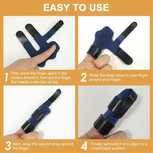 Vista 3 de 5 férulas para dedos, gatillo y mazo Envoltura para dedos con soporte de aluminio para artritis y dedo mazo; soporte ajustable transpirable