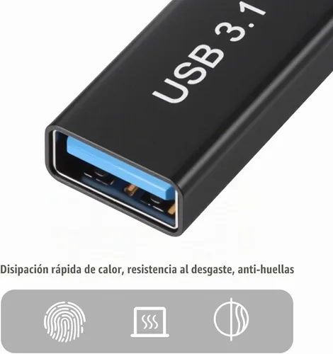 Vista 6 de 5 adaptadores USB C a USB A y 2 adaptadores OTG, USB C hembra a USB A hembra, convertidor de 10 Gbps USB 3.1 a C, conector de extensión USB