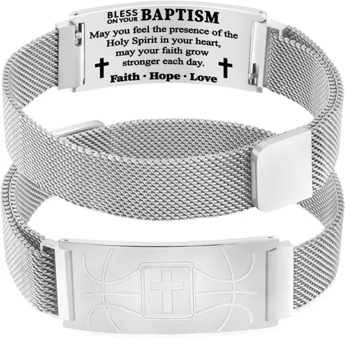 Vista 31 de Regalos de graduación, pulsera de fútbol, fútbol, baloncesto, béisbol, regalos de pulsera, pulseras de cruz de fe para hombres, bautismo, primera
