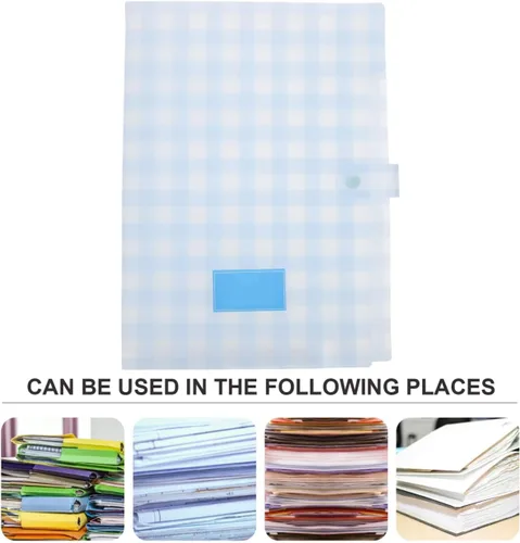 Vista 4 de Carpeta para archivos, azul, A6, A4, portátil, fácil de usar, organiza papel