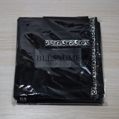 Vista 6 de BLESSUME Mantel de tarot de altar adivinación Wicca cuadrado de terciopelo con bolsa de tarot negro