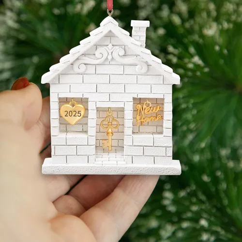 Vista 4 de Adorno de Navidad 2025 para decoración del hogar - divertido regalo de inauguración de la casa para nuevos propietarios, idea de regalo única