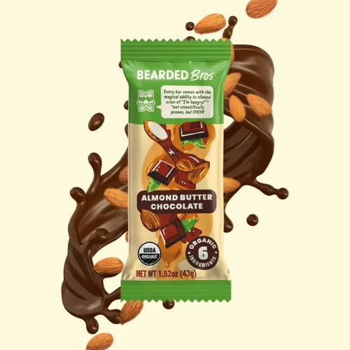 Vista 5 de Bearded Brothers Barras energéticas veganas orgánicas, sin gluten ni soja, paleo, enteras 30 Sin OMG, bajas glucémicas, altas en proteínas, fibra