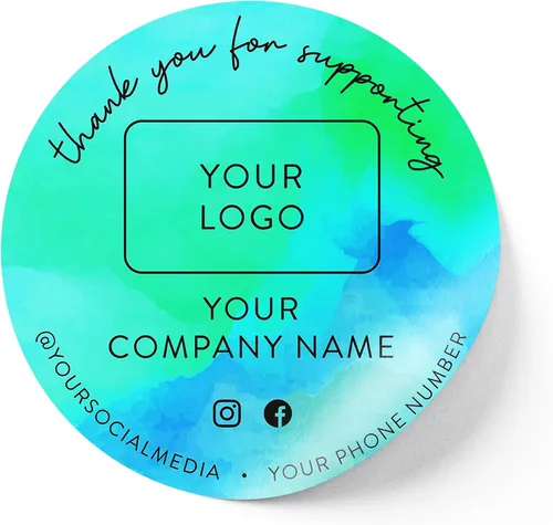 Vista 45 de Calcomanías de vinilo personalizadas con tu imagen, texto, diseño y logotipo. Etiquetas comerciales personalizadas impermeables para embalaje