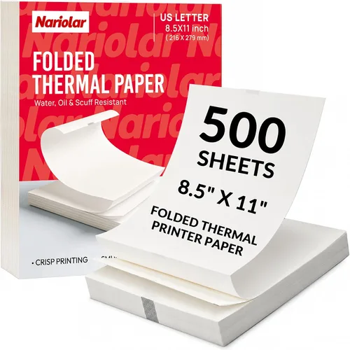 Vista 7 de Thermal Printer Paper 8.5 x 11 Inch Folded 300 Sheets
