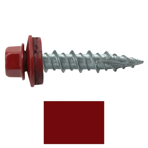 Vista 364 de Tornillos para techos de metal gris ABC 10 x 1 - Cabezal hexagonal - Arandela EPDM - Arandela de arranque automático/roscado - 1 bolsa - 250