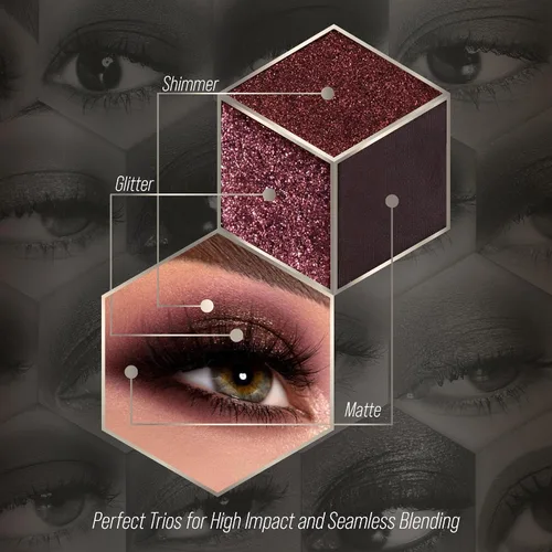 Vista 7 de Paleta de sombra de ojos ahumada negra, Midnight Masquerade 21 colores – Espectro de sombra de ojos negra mate brillante brillante para maquillaje