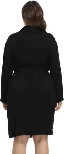Vista 4 de Bata de baño de maternidad de punto modal para mujer, talla grande, suave y ligera, para dormir