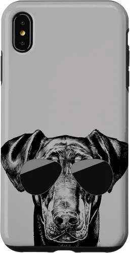 Vista 7 de iPhone 12 mini Doberman Pinscher Dog con funda para gafas de sol