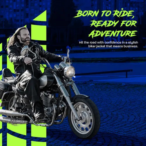 Vista 5 de HWK Brando - Chaqueta de cuero para motocicleta para hombre, chaqueta de cuero negro genuino con armadura CE extraíble para montar en moto