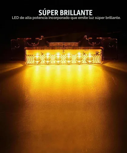 Vista 2 de Partsam 5 piezas de 6 luces LED de cabina para camión, remolque, cabina superior, lente ámbar, luz de correr, luces reflectantes, montaje compatible