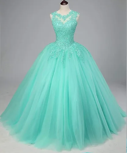 Vista 3 de Vestidos de quinceañera de encaje con cuentas para mujer dulce vestido de fiesta de 16 apliques