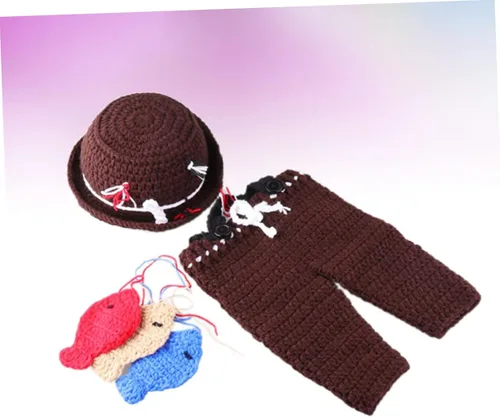 Vista 4 de SOIMISS 100 accesorios para niños, accesorios para niños, días de fotos de peces, niños y niñas con disfraz de lana infantil, fotografía, ropa hecha