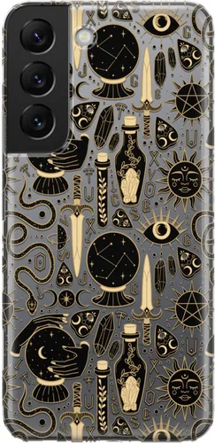 Vista 14 de Funda de teléfono compatible con Samsung Galaxy S25 S24 S23 Ultra S22 Plus S21 FE S20 Note 20 Stars Celestial Magic TPU Crescent Moon Protector