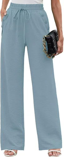 Vista 57 de Heymoments Wide Leg Pant for Women High Waist Trouser A01-negro