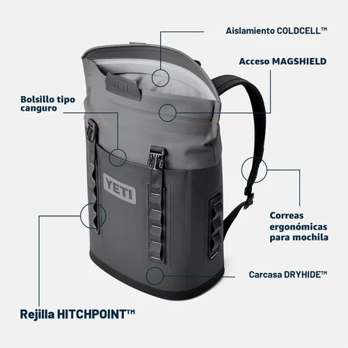 Vista 2 de YETI Hopper M Series Mochila enfriadoras de lados suaves con acceso MagShield Azul marino