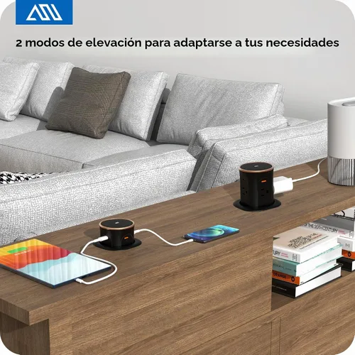 Vista 3 de ANNQUAN Receptáculo motorizado de encimera desplegable con cargador inalámbrico de 15 W, entrega de potencia máxima de 20 W, salida automática