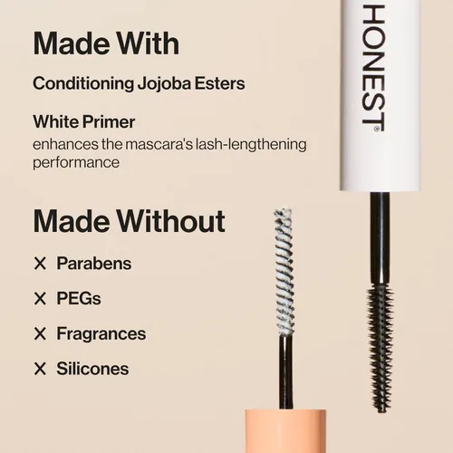 Vista 6 de Honest Beauty Extreme Length - Máscara voluminizadora limpia + paquete de delineador líquido vegano duradero Verificado por EWG + libre
