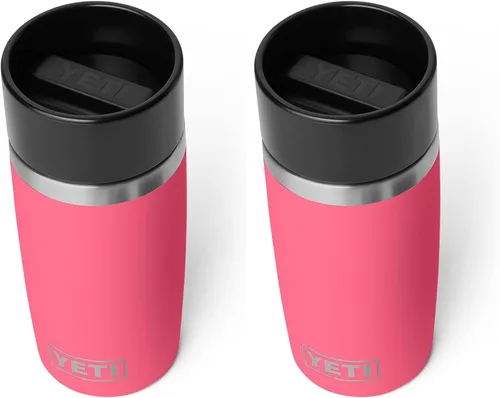 Vista 62 de YETI Rambler - Botella de viaje de 8 onzas, acero inoxidable, aislada al vacío con tapa a prueba de fugas, color negro