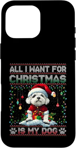 Vista 19 de Maltese Christmas Tree Lights Decorations Dog Lover Xmas Case for iPhone 17