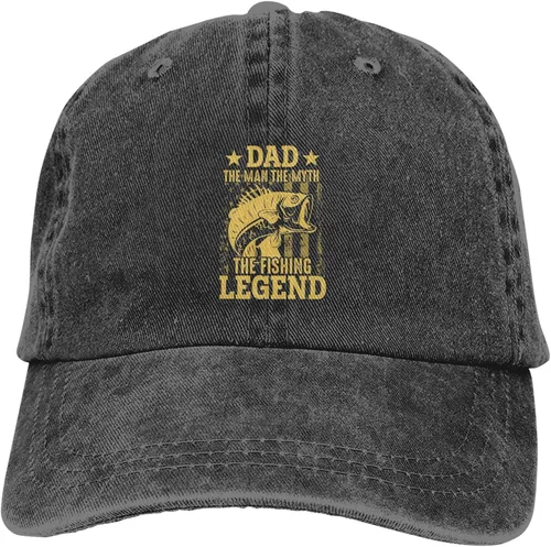 Vista 9 de Cowboy Hat Trendy Hats for Man and Women Djustable Four Season Outdoor Baseball Cap Dad The Man The Myth The Fishing Legend Black