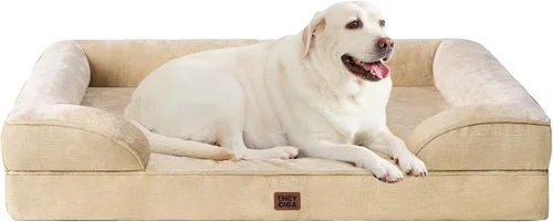 Vista 82 de EHEYCIGA – Cama ortopédica impermeable para perros pequeños, de espuma viscoelástica tipo caja de huevos, con bordes elevados y base antideslizante