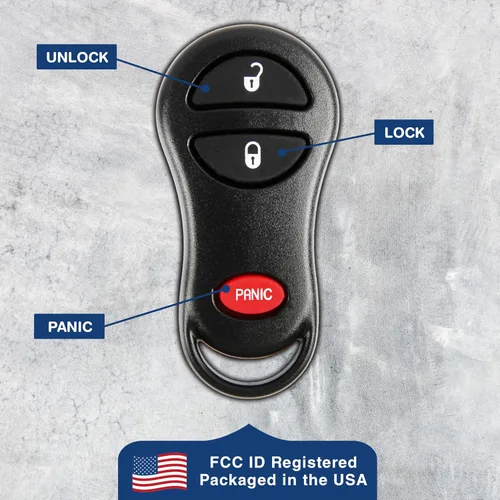 Vista 6 de KeylessOption - Llavero de auto con control remoto para entrada sin llave, repuesto para 04686481, Negro