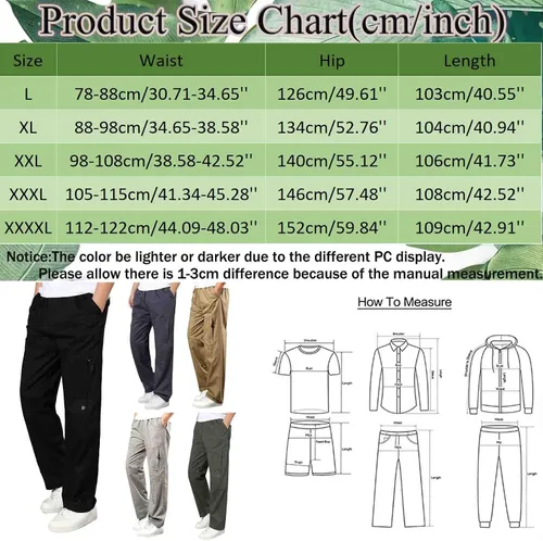 Vista 4 de SUTIL Men's Hiking Cargo Pants Lightweight Outdoor Travel Pants with Multi-Pockets for Fishing Camping Work