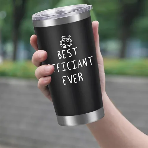 Vista 3 de Taza de café de regalo oficial de boda, regalo de novia y novio, regalo de agradecimiento para oficiante de boda, taza oficial de 20 onzas, taza