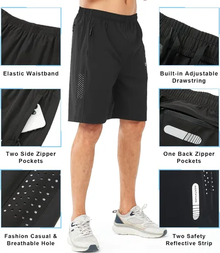 Vista 4 de NORTHYARD Pantalones cortos deportivos ligeros de secado rápido y de 7pulgadas para hombre, para senderismo, deportes, gimnasio, correr