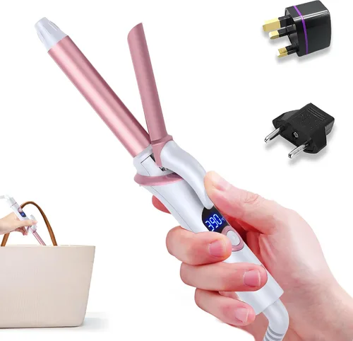 Vista 10 de Ukliss Mini rizador de 1/2 pulgada, rizador de barril pequeño de viaje para cabello corto y flequillo, calor rápido de 30 segundos, 5 ajustes