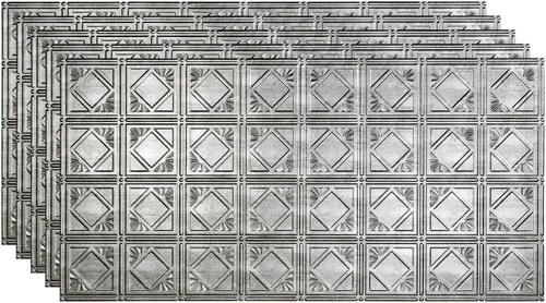 Vista 14 de FASÄDE Panel de techo decorativo de vinilo decorativo de estilo tradicional / patrón 4 de 2 x 4 pies en bronce bermudas (paquete de 5)