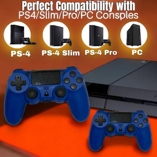 Vista 2 de Blue, Upgraded Wireless P4 Remote Controller Compatible with PS-4SlimPro with Dual Vibration6-Axis Motion SensorAudio Replacement for PS-4 Controller