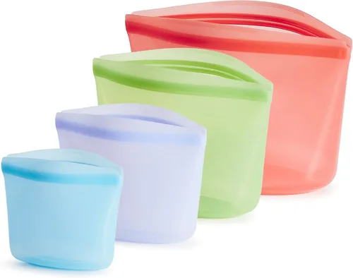Vista 11 de Bolsas de almacenamiento de alimentos reutilizables de silicona premium Stasher, paquete de 3 unidades, multiusos, bolsas de almacenamiento