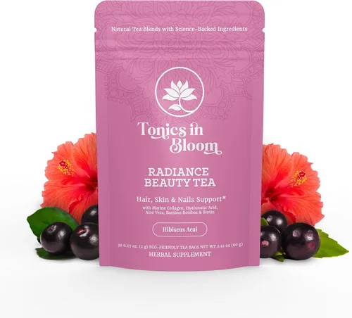 Vista 10 de ANATOPEAK Marine Collagen Beauty Tea - Biotina, ácido hialurónico, aloe vera, té verde orgánico, bebida de colágeno natural para el cabello, la piel
